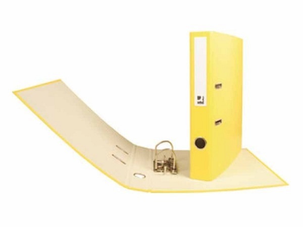 Ordner Connect 4cm gelb A4, Decke mit farbigem PP-Überzug, Innenspiegel aus grauem Papier
