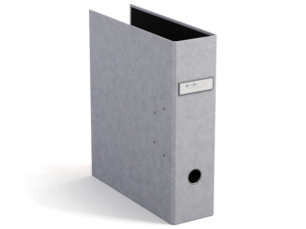 Ordner Bigso Box Leinenbezug Archie Hellgrau A4 7cm
