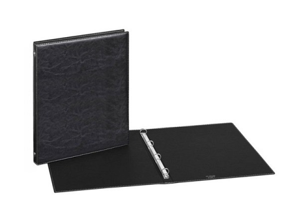 Ringbuch Veloflex Exquisit  A4 schwarz Lederoptik, 4-Ring Mechanik