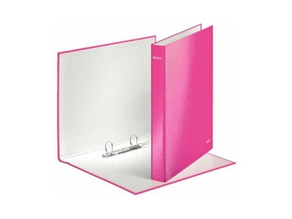Ringbuch Leitz Wow A4+ pink 25mm, 2 Ringe, Hartpappe