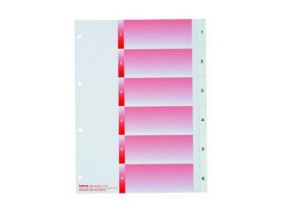 Register Kolma Kunststoff weiss Kolmaflex Vollformat A4 1-6