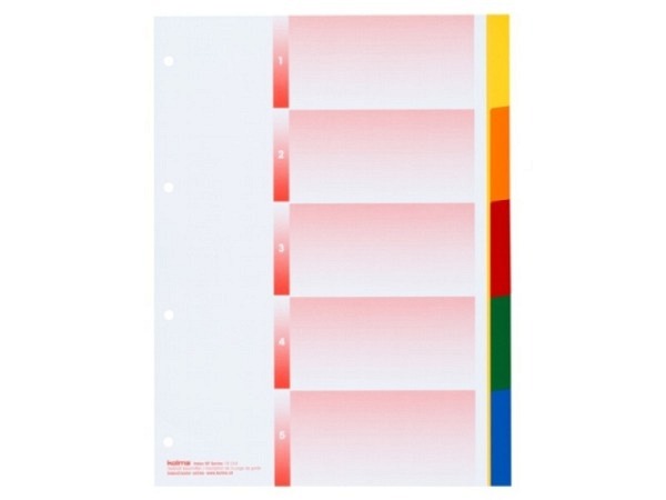 Register Kolma Kunststoff farbig Kolmaflex A4 5tlg. Blanko