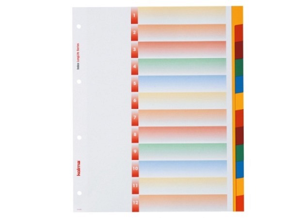 Register Kolma XL Kunststoff farbig Longlife A4 12tlg.