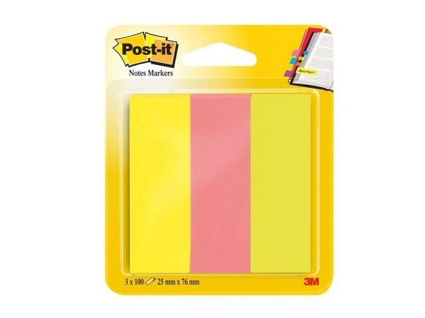Reiter Post-it Index 25x76mm 3Blocks neon Papier