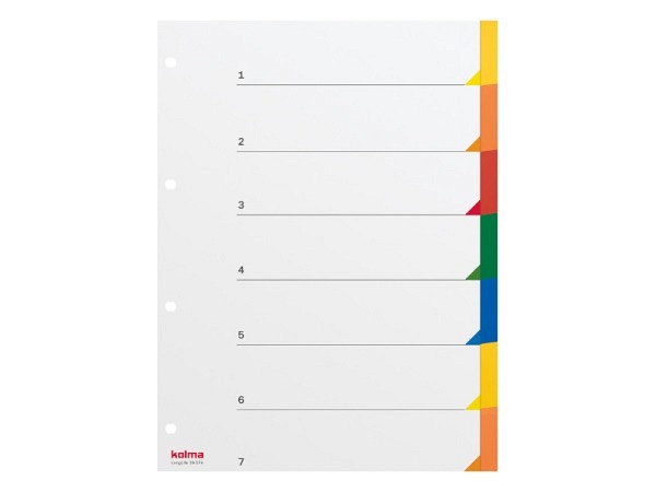 Register Kolma Kunststoff farbig Longlife A4 7tlg. 
