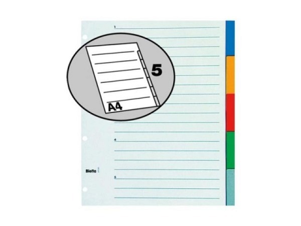 Register Biella XL Kunststoff farbig A4 übergross 5tlg