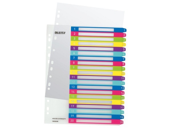Register Leitz WOW A4 1-20 farbig überbreit