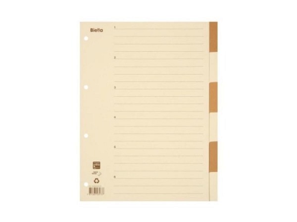 Register Biella Karton beige/braun A4 6tlg, 