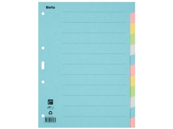 Register Biella Karton farbig 210g/qm A4 12tlg 461412 4-Loch