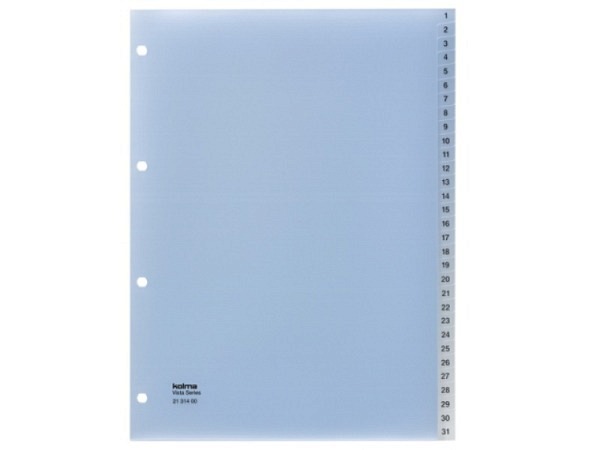 Register Kolma Kunststoff Vista transparent farblos A4 1-31