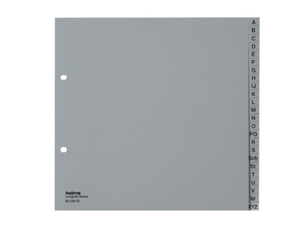 Register Kolma Kunststoff grau Longlife A4 teildeckend A-Z