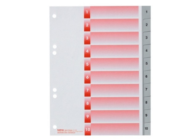 Register Kolma Kunststoff grau Kolmaflex A5 1-10 schwarz