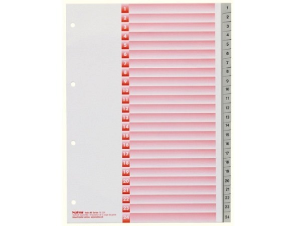 Register Kolma Kunststoff grau Kolmaflex A4 1-24 schwarz bes