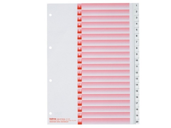 Register Kolma Kunststoff weiss Kolmaflex A4 1-20
