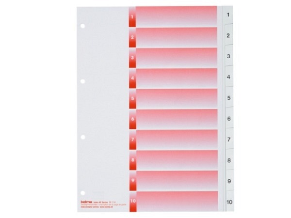 Register Kolma Kunststoff weiss Kolmaflex A4 1-10