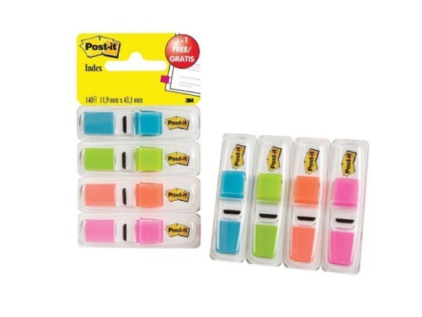 Reiter Post-it Index 4 Farben türkis, limonengrün, orange, pink, Promoset mit 4+2, d.h. Packung mit 6 Dispensern 683-4ABXEU