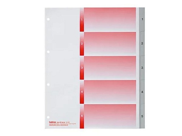 Register Kolma XL Kunststoff grau Kolmaflex A4 überbreit 1-5