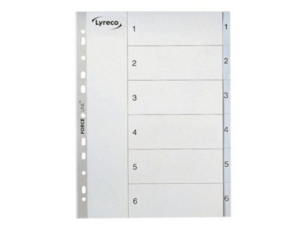 Register Lyreco Kunststoff grau 1-6
