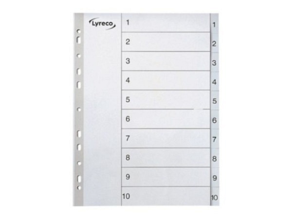 Register Lyreco Kunststoff grau 1-10