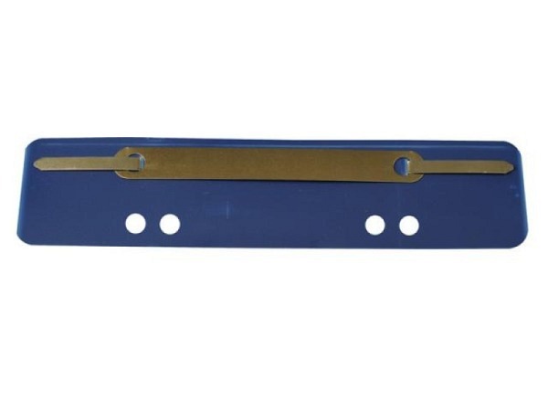 Abheftstreifen Q-Connect blau 25 Stk Heftzunge und Deckleiste aus Metall, 15cm lang, 3,4cm breit