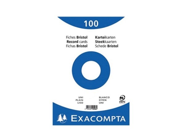 Karteikarten Exacompta A5 blanko weiss, 100 Kart..