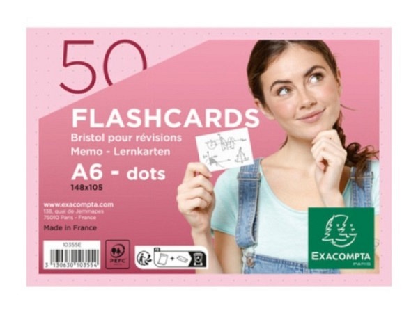 Karteikarten Exacompta Flashcards A6 rosa
