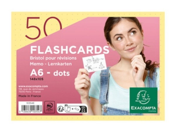 Karteikarten Exacompta Flashcards A6 gelb