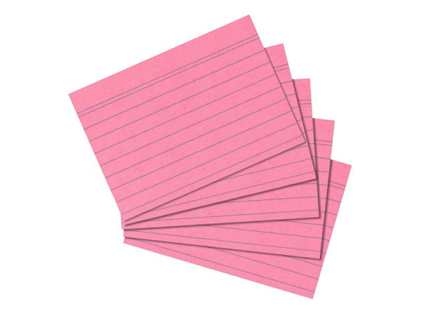 Karteikarten Herlitz A8 liniert rosa 