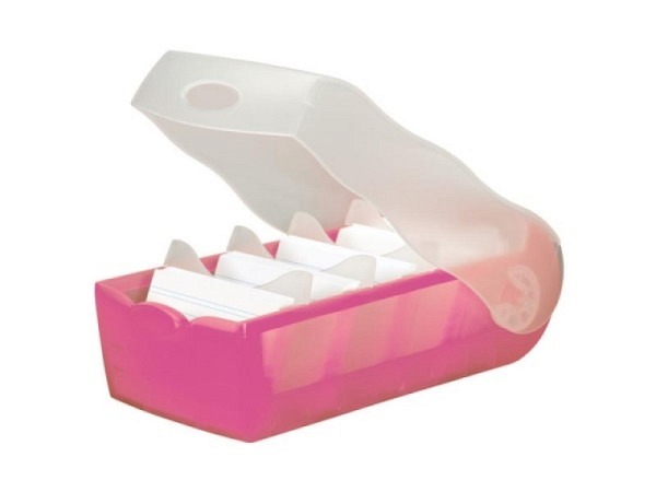 Karteikasten Han Croco A8 pink transparent 