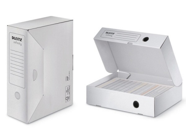 Archivschachtel Leitz Infinity weiss 8cm mit Verschlusslasche