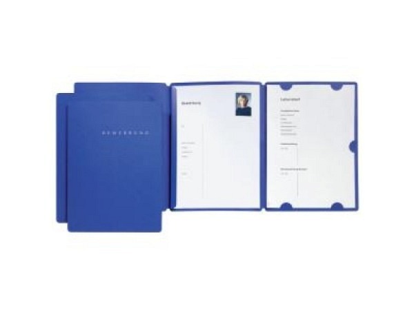 Bewerbungsmappe Pagna Select blauer Karton dreiteilig