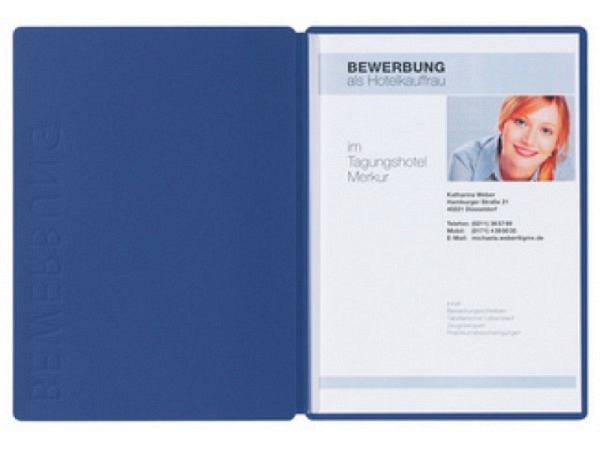 Bewerbungsmappe Pagna Solo blauer Karton zweiteilig