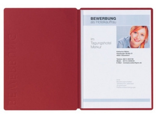 Bewerbungsmappe Pagna Solo roter Karton zweiteilig