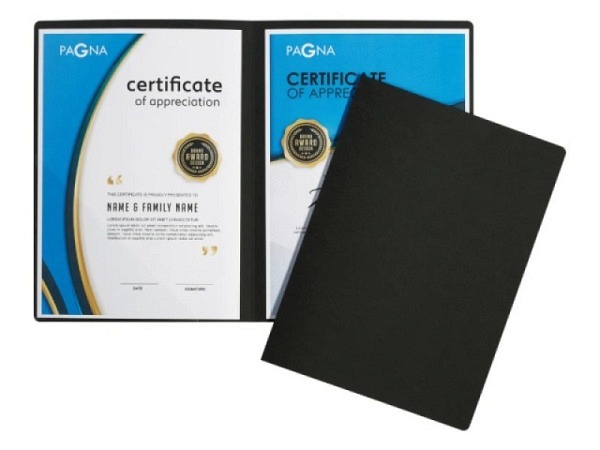 Bewerbungsmappe Pagna Perfect A4 Karton schwarz