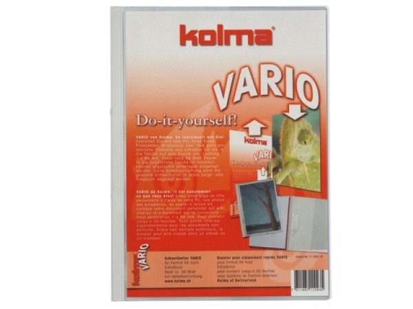 Schnellhefter Kolma Vario Extrasolid A4 weiss/transparent