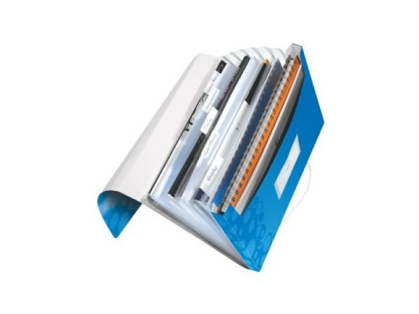 Fächermappe Leitz Wow 6teilig blau metallic A4, Projektmappe