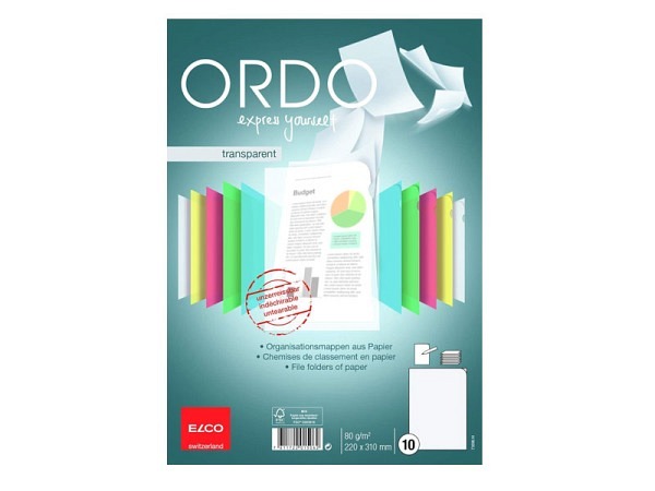 Ordnungsmappe Elco Ordo transparent weiss 10Stk