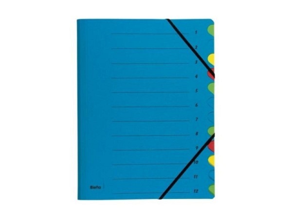 Ordnungsmappe Biella Karton Colour 12tlg. blau
