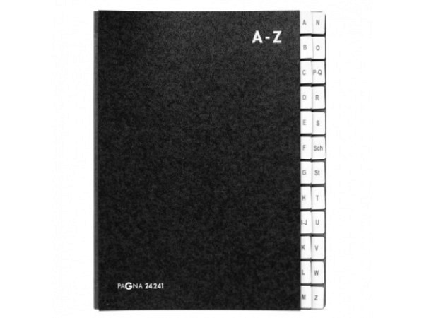 Ordnungsmappe Pagna A-Z Dehnrücken Karton schwarz