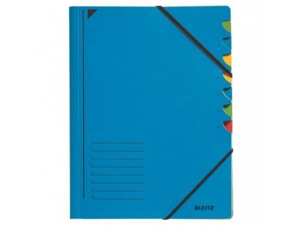 Ordnungsmappe Leitz 7tlg. Karton blau mit Gummizug