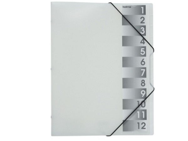 Ordnungsmappe Kolma New Century A4 farblos transparent 1-12