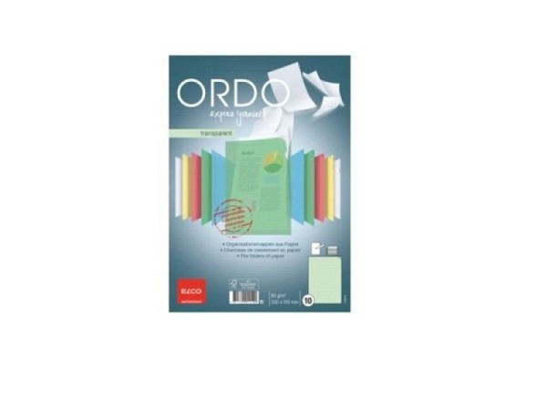 Ordnungsmappe Elco Ordo transparent grün 10Stk.