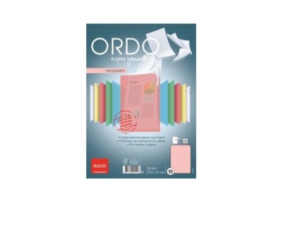 Ordnungsmappe Elco Ordo transparent rot 10Stk.