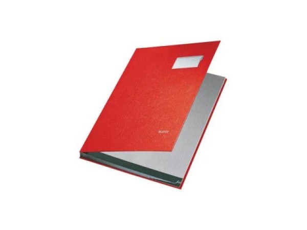 Unterschriftenmappe Leitz 10tlg. roter Kunstoffüberzug