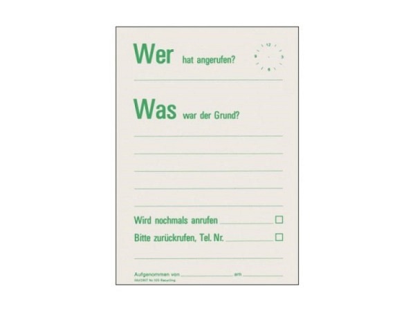 Telefonblock Favorit A6 60Blatt Wer hat angerufen 