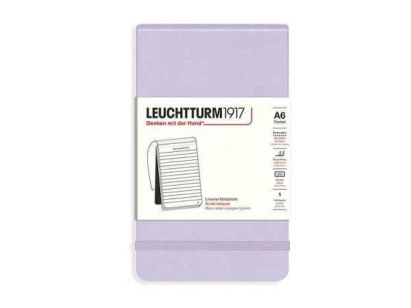 Notizblock Leuchtturm Pocket A6 Hardcover Lilac Liniert