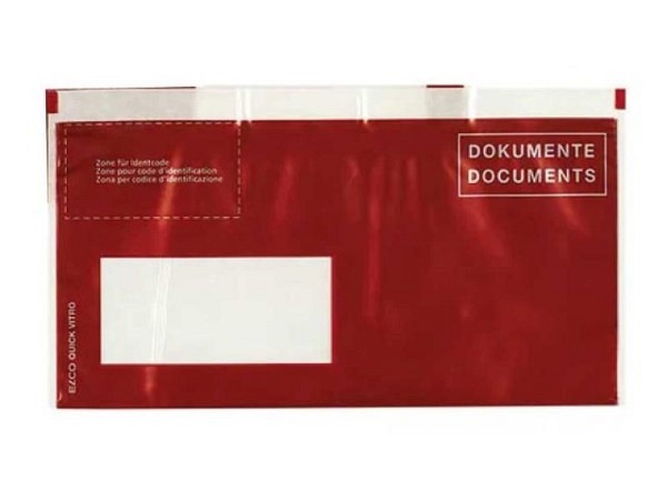 Begleitpapiertasche Elco pac-it Quick C6/5 Fenster link rot 