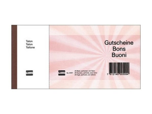 Gutschein Favorit A6quer 2057 25Blatt mit Talon rot