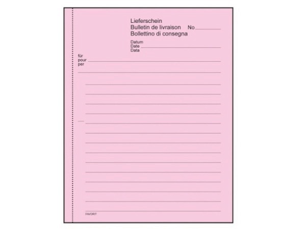 Lieferschein Favorit A6 8283 OK 50x3 Blatt