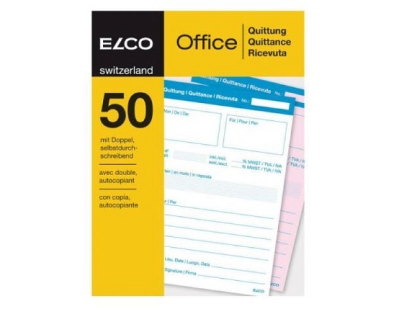 Quittung Elco Office Durchschreibblock gelb A6